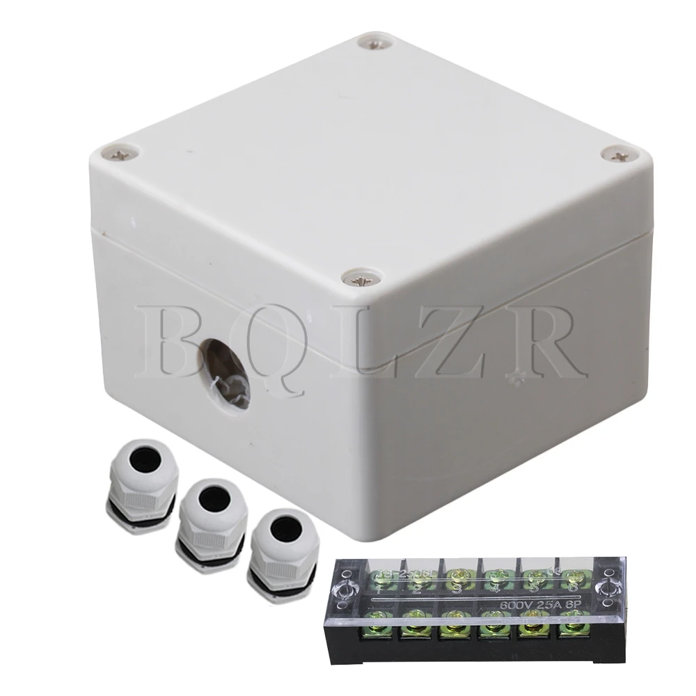 BQLZR 83x81x60mm Waterproof Square Junction Electric Box 6 Position