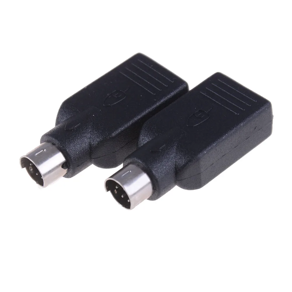

Black 2pcs/lot USB Female To PS2 PS/2 Male Converter Adapter Keyboard Mouse Mice USB To PS/2 Converter