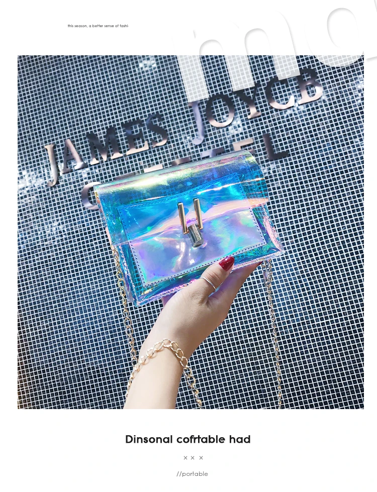 Сумки через плечо для женщин лазерная прозрачная сумка модная Женская Корейская стильная сумка через плечо сумка-мессенджер ПВХ водонепроницаемая пляжная сумка