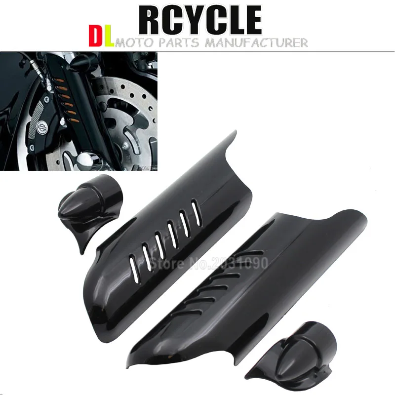black Motorcycle Lower Leg Deflectors Shields Cover For Harley Electra