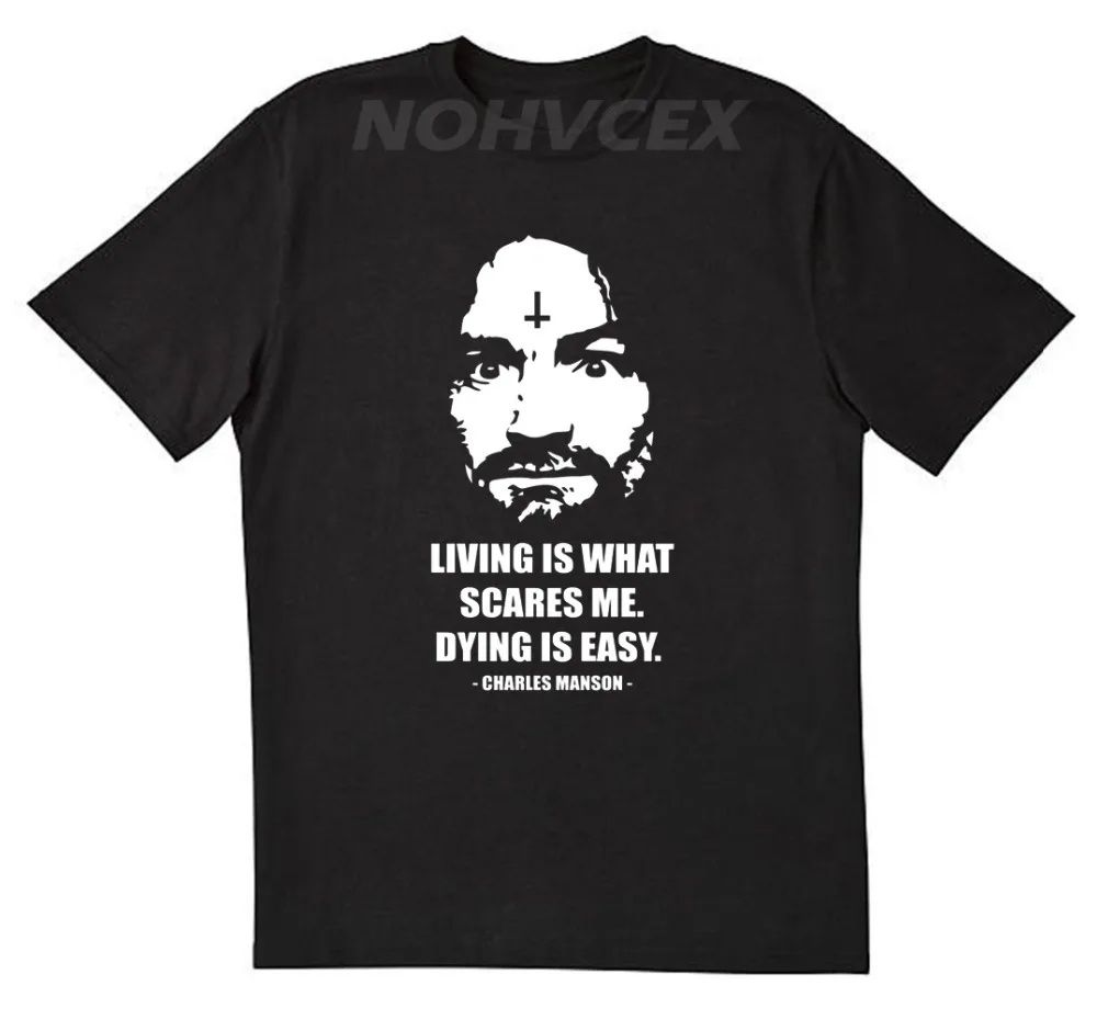 

New Fashion Short Sleeve T Shirts Charles Manson Casual Men's O-Neck Style Hip-Hop