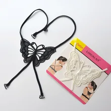 Черный/белый кружевной бабочка цветок крест сзади леди девушка бюстгальтер ремни украшения 100 упаковок