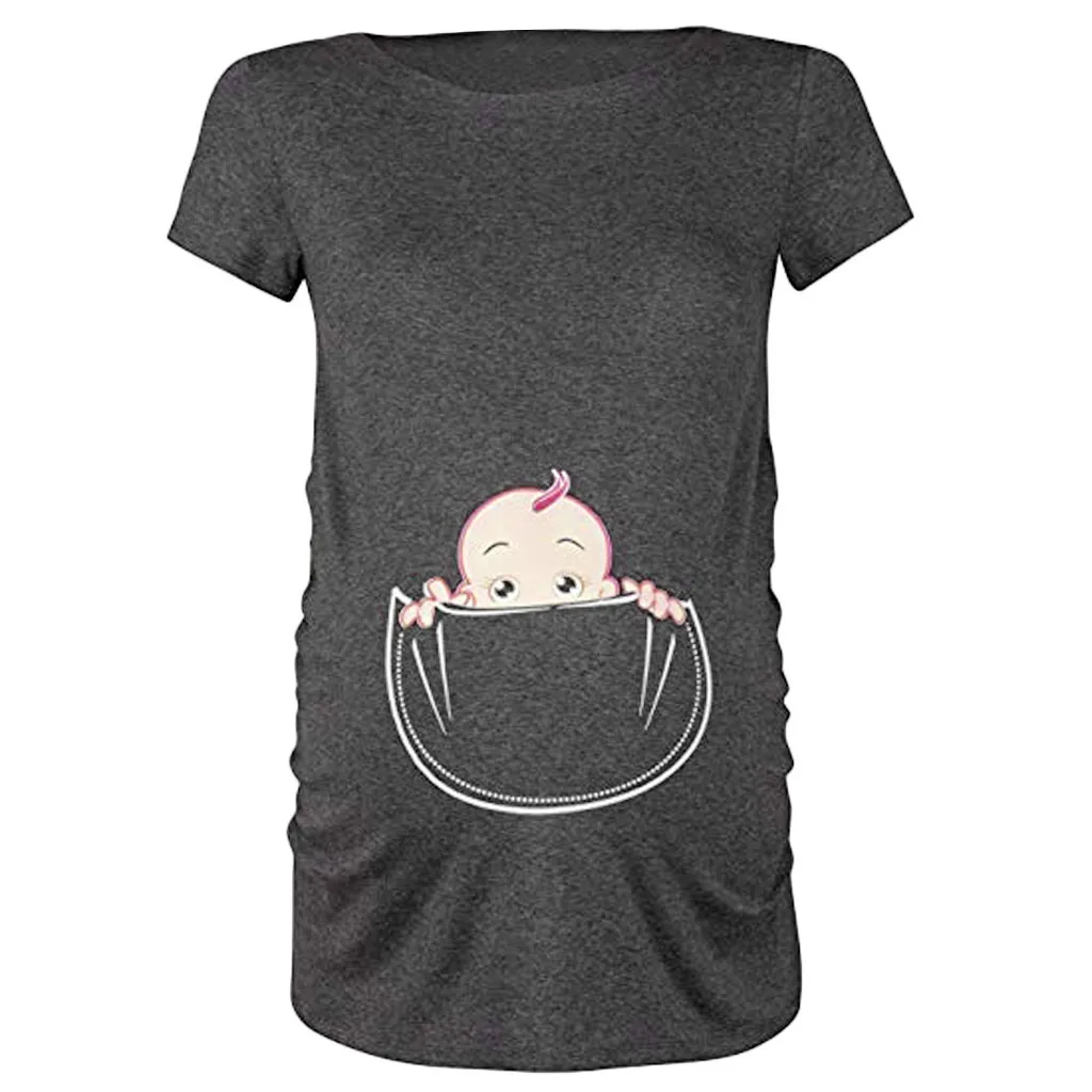 Vetement femme/ г. Женская одежда для беременных и матерей после родов футболка с карманом для малышей футболка одежда для беременных ropa mujer