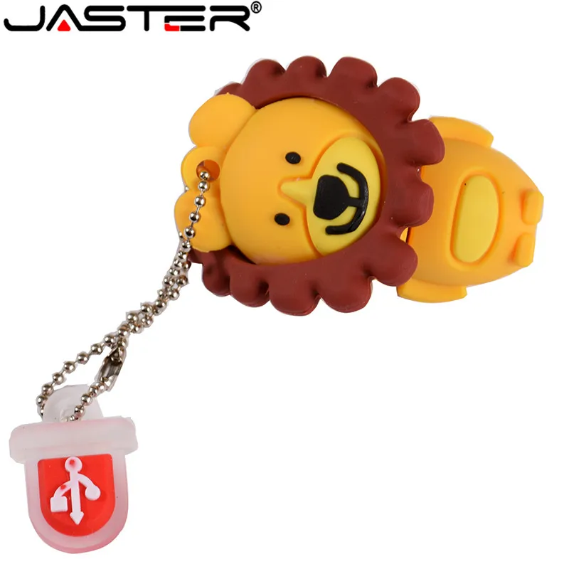 JASTER Симпатичный мультфильм Лев USB флэш-накопитель 8 ГБ 4 ГБ 64 ГБ 32 ГБ 16 ГБ милые животные мини-подарок карта памяти Флешка полная емкость