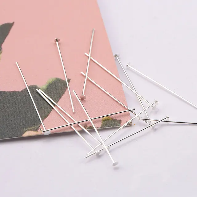 Wholesale 25mm 925 sterling Silver Ball Head Pins Eye Head Pins,Flat