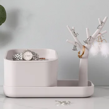 

Hand Jewelry Storage Box Household Earrings Ring Large Capacity Racks Desktop Stud Makeup Cotton Organizer Box Home Decoration