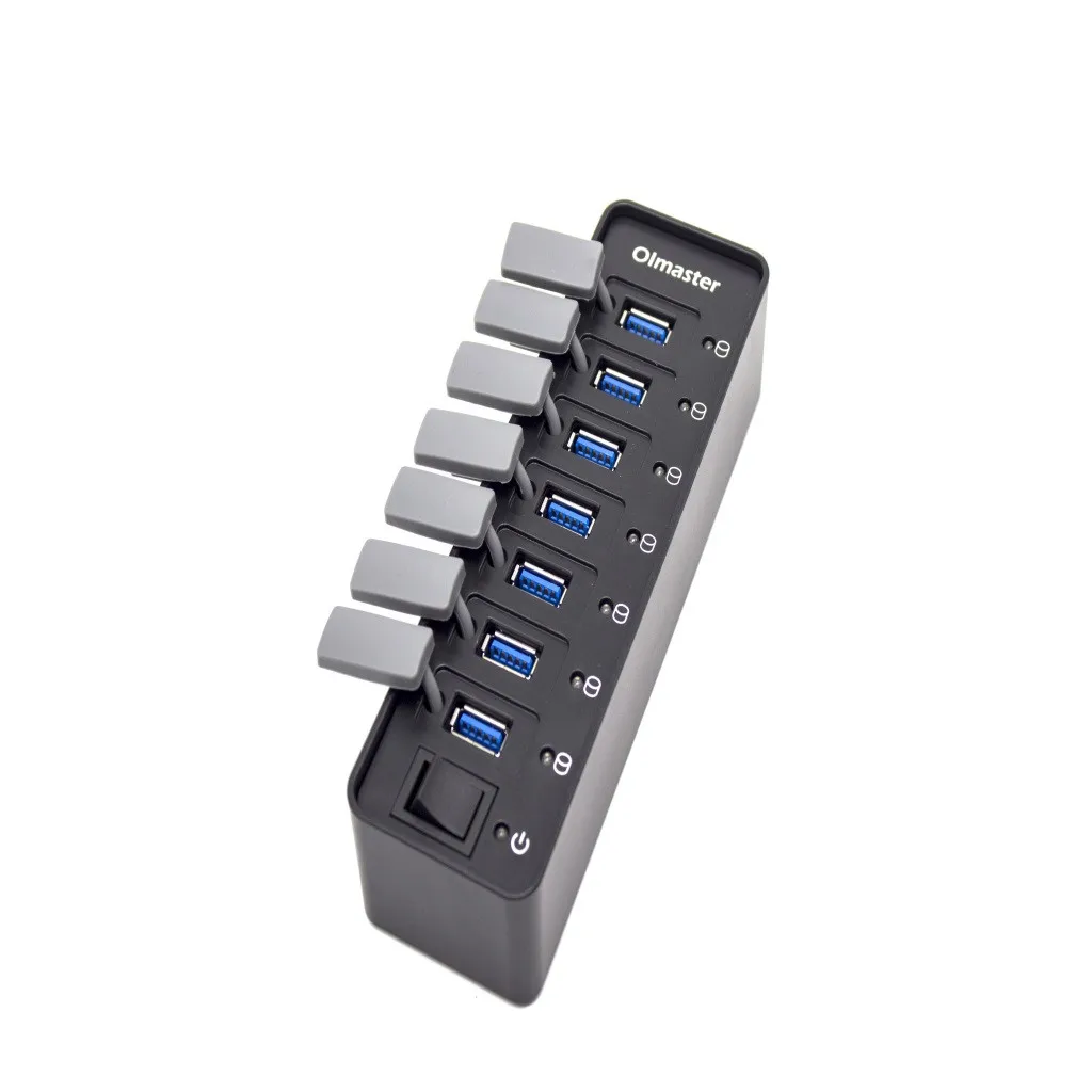 USB3.0 7 концентратор порт с зарядкой питания и несколько разделители USB для ноутбуков поддержка горячей замены, plug And play