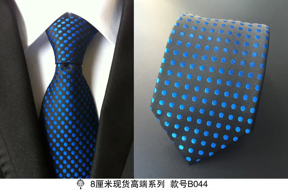 Модный галстук мужской Шелковый костюмный галстук для свадьбы в горошек Gravata для мужчин s Vestidos шеи галстуки - Цвет: B044