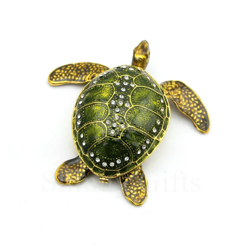 

Specail offer Sea Turtle Crystal Studded Pewter Jewelry Trinket Box