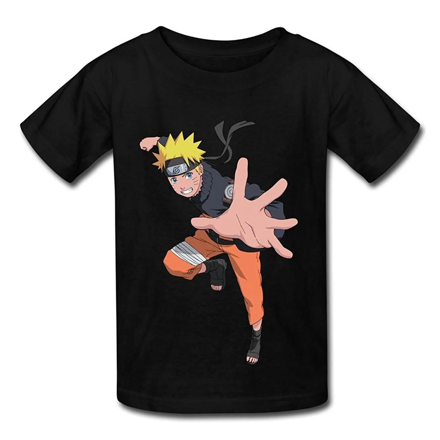 Lucu Kasual Kemeja Merek Top Kartun Hip Hop Kemeja O Leher Naruto