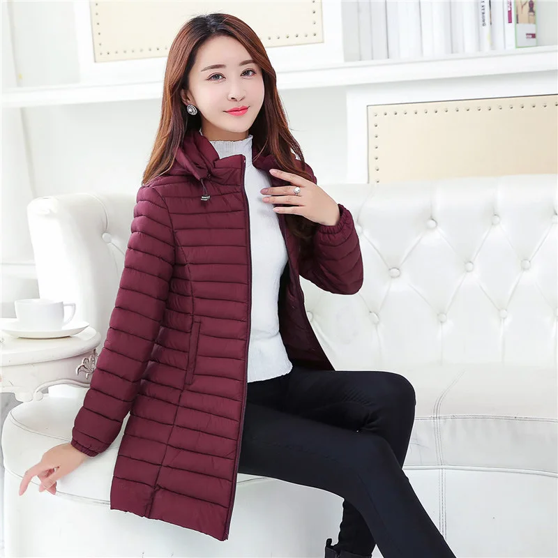 

Women's Winter Jacket Casual Long Parka Women Winter Coat Women Slim Fashion Cotton Jacket Winter Chamarras De Mujer Large Size
