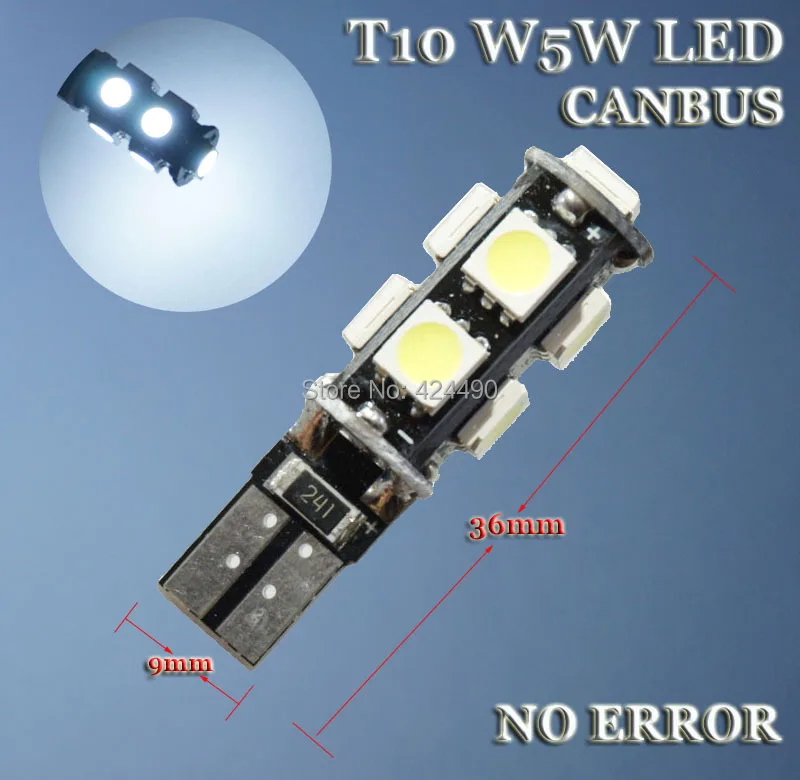 2 шт./лот T10 9 smd 5050 led Canbus Error Free светодиодные лампы для автомобиля W5W 194 9SMD лампочки без ошибок OBC Белый/Синий