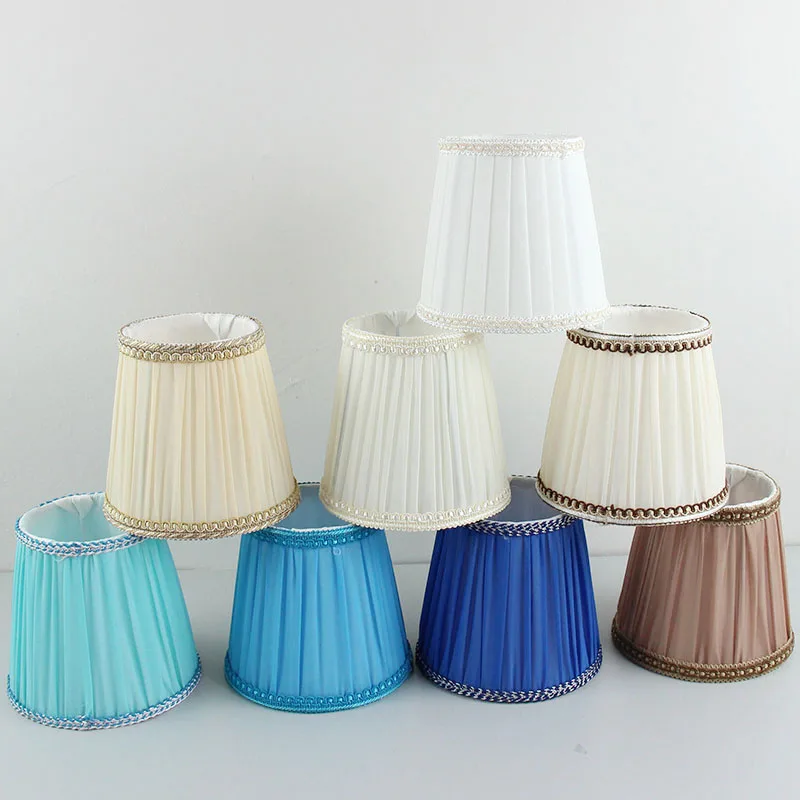 2PCS/ lot Blue color Fabric lampshade, deco lamp shade, E14 hole 3cm