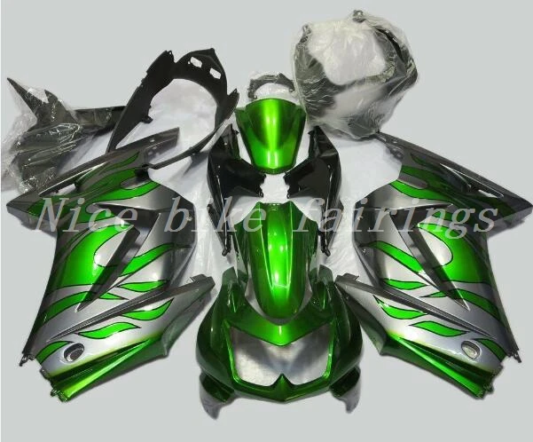 

New Injection ABS Fairing kit for Kawasaki ninja250 2008-2015 EX250 ZX250R 08 09 10 11 12 13 14 15 fairings custom green silver