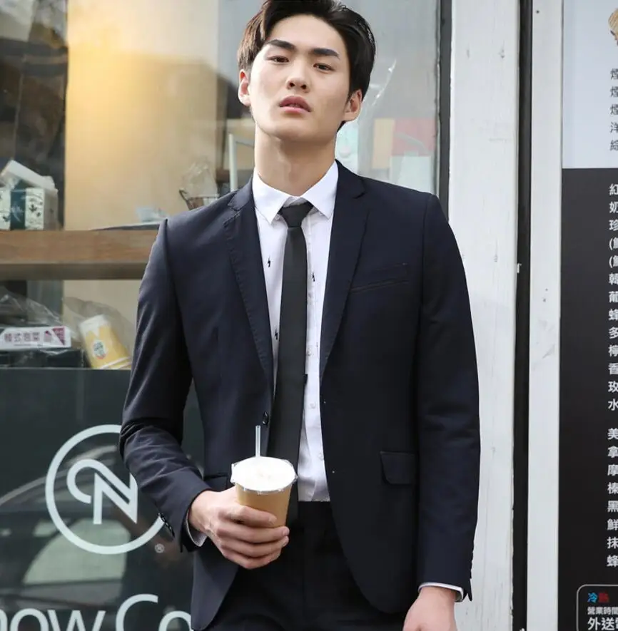 Handsome men two piece groom suit black fashion font b PROM b font font b dress