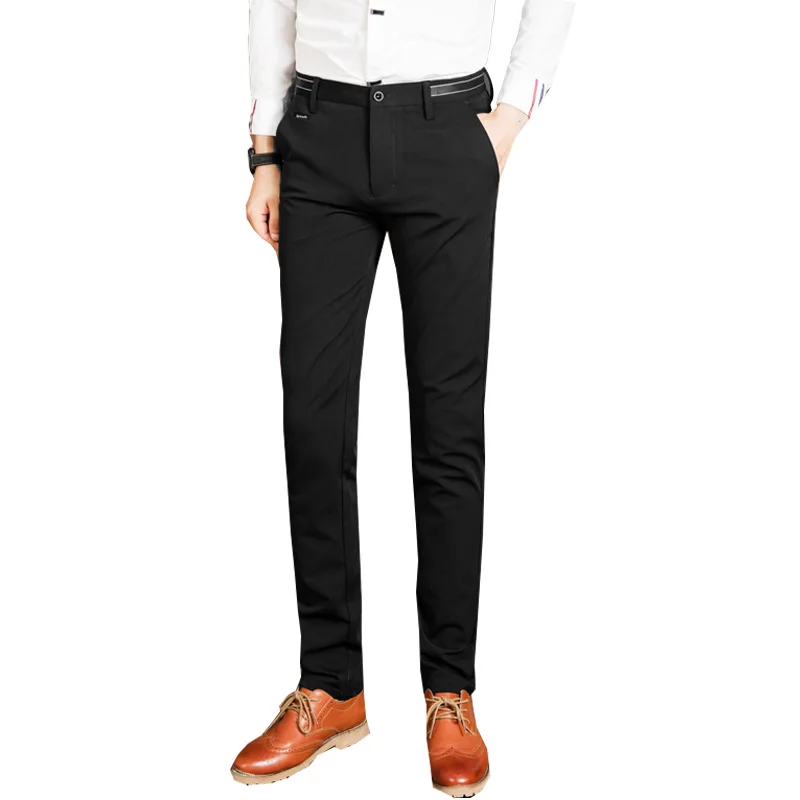Mens Suit Pants Good Quality Business Dress Pants Slim Fit Button Fly