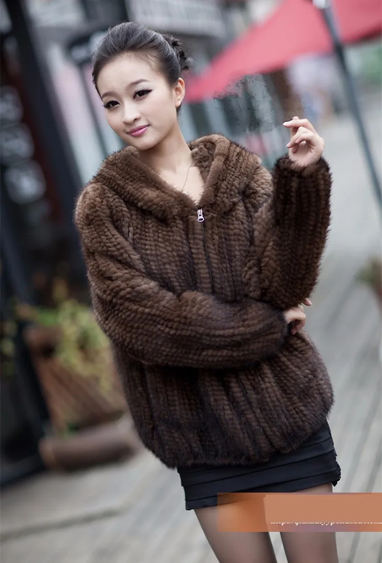 Новое зимнее меховое пальто женская меховая куртка женская Настоящая вязаная норковая шуба верхняя одежда с капюшоном размера плюс от M до 6XL g9835