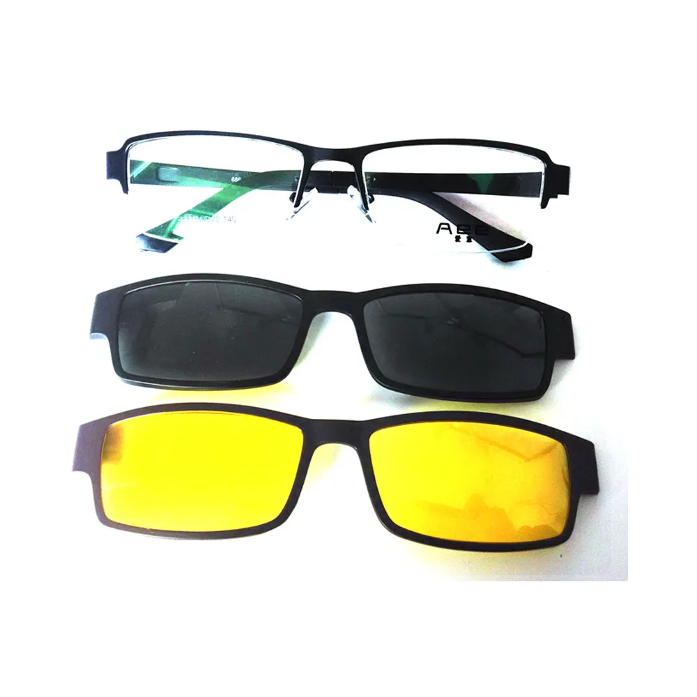 New eyeglasses frame clip optical frame+2 polarized clips for