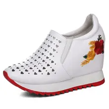 2019 Breathable Creepers Tennis Shoes Women Cow Leather Wedges High Heel Ankle Boots Punk Trainers Shoes Embroider Summer Pumps 2019 Breathable Creepers Tennis Shoes Women Cow Leather Wedges High Heel Ankle Boots Punk Trainers Shoes Embroider Summer Pumps