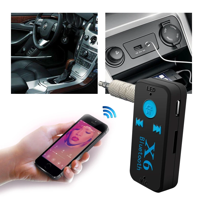

USB Bluetooth Aux Audio Receiver Adapter 3.5mm Jack 4.1 Aux Bluetooth Handsfree Support TF Card A2DP Mp3 Music Receiver