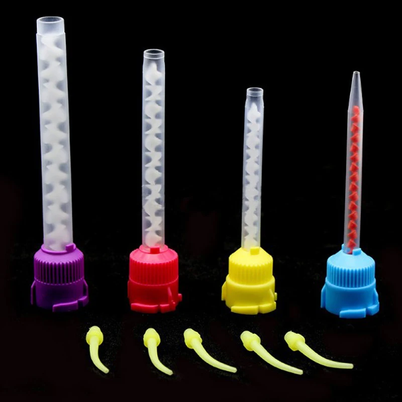 

150 Dental Syringe Nozzles Dentist Tips Impression Materials Silicone Rubber Impression Mixing Tips Disposable Rubber he'a'd