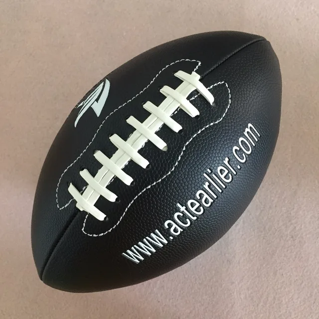 Rugby Sports Official Size 9 Black Color American Football Rugby Ball For Training Match Entertainment Toy