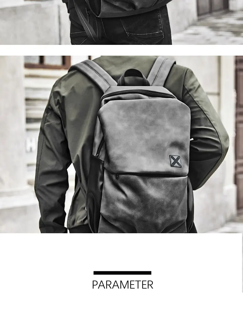 14 дюймов рюкзак мужской рюкзак, модные тенденции сумка рюкзак для колледжа; рюкзак для студентов, PVC кожа, в Корейском стиле, повседневный рюкзак, сумка для ноутбука