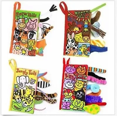 

4Patterns Animal Style Baby Toys Hot New Infant Kids Early Development Cloth Books Learning Education Unfolding Activity Books