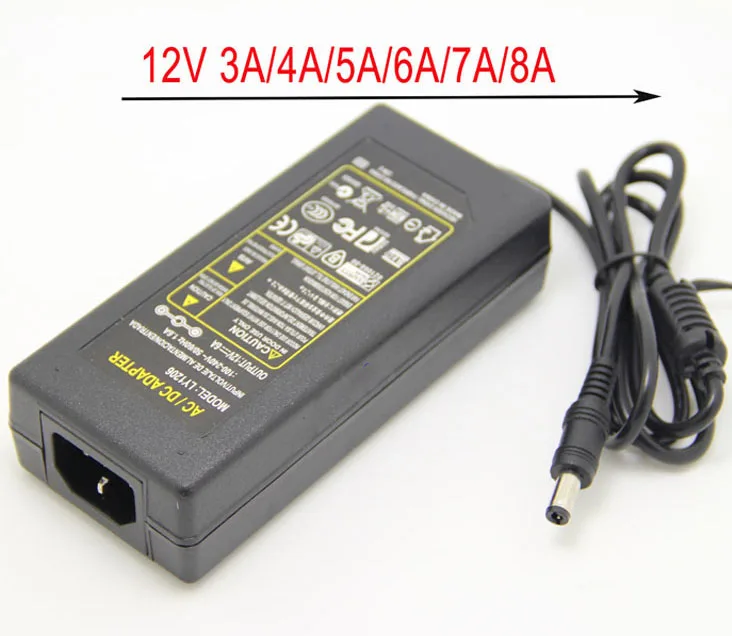 12V3A5A6A7A8A 24V1A2A3A4A5A AC DC адаптер питания для светодиодной ленты 5050 3528 5630 3014 источник