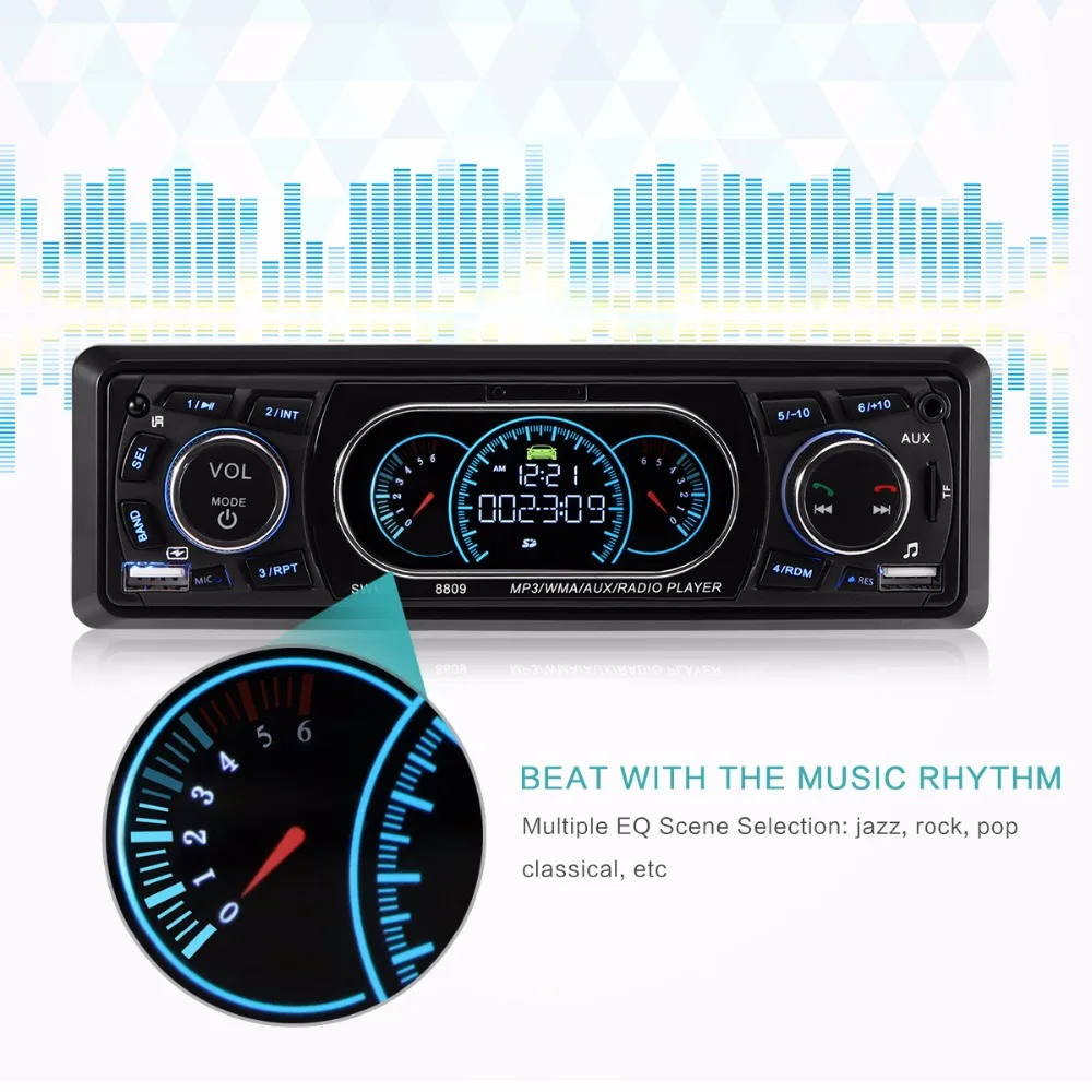 Автомобильный MP3 плеер Onever 1 Din Bluetooth стерео аудио с поддержкой USB/FM приемника