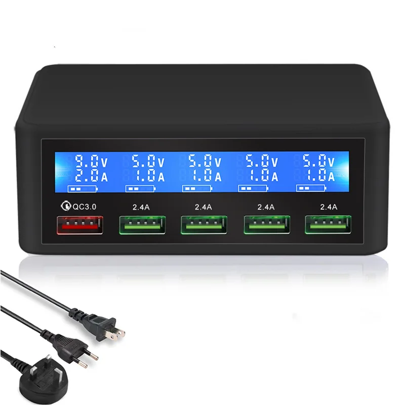 

Quick Charge 3.0 5Port 50W Multi USB Charger Adapter Mobile Phone Fast Charger For iPhone Samsung Charger Station US EU UK Plug