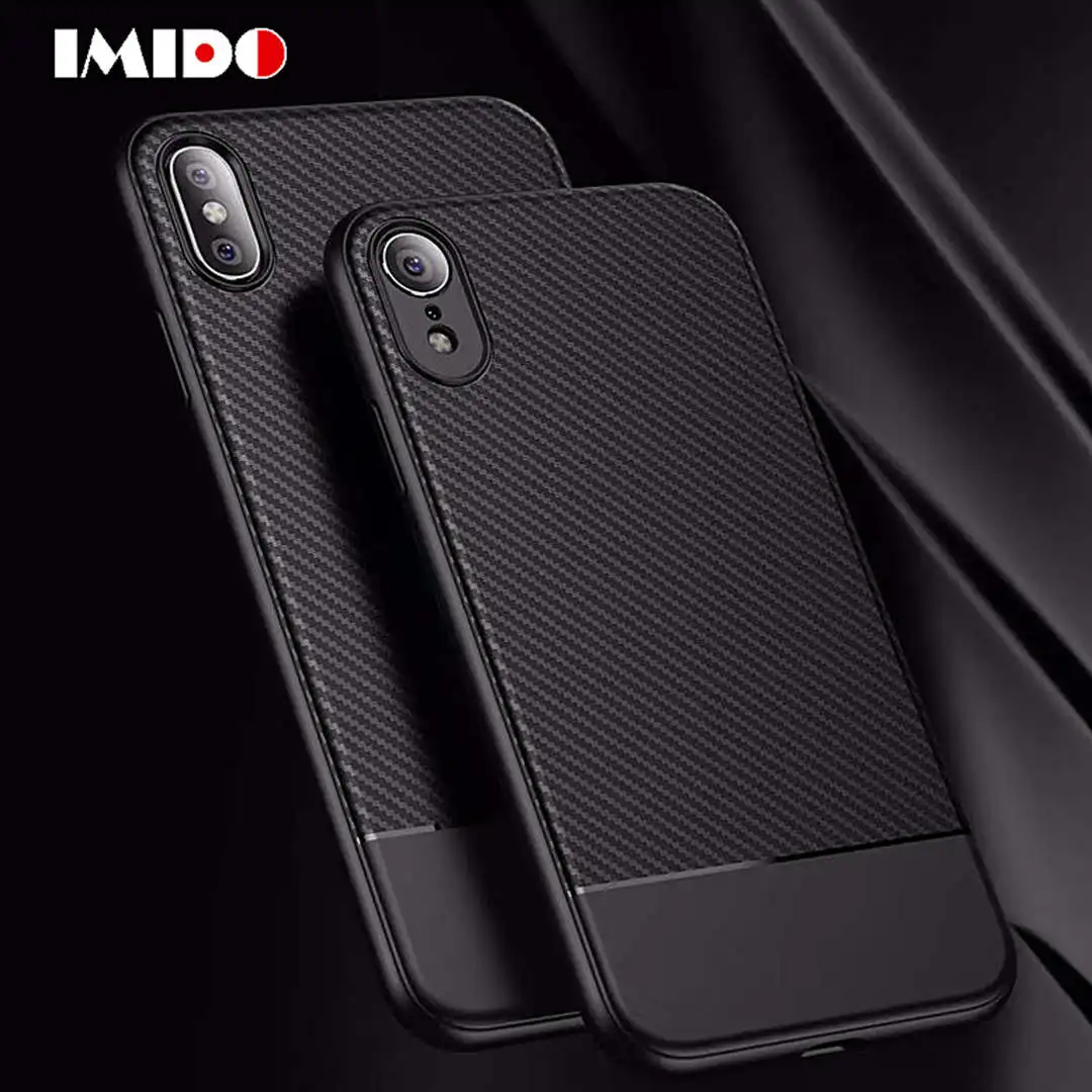 IMIDO чехол из углеродного волокна для телефона iPhone XS MAX ультра тонкий Силикон
