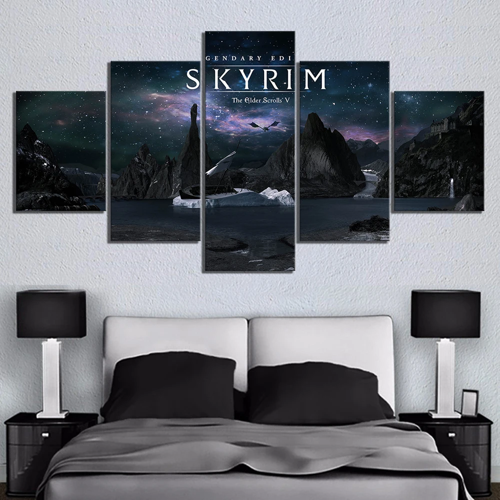 5 шт. The Elder Scrolls V Skyrim игровой постер Фантастическое искусство настенная живопись