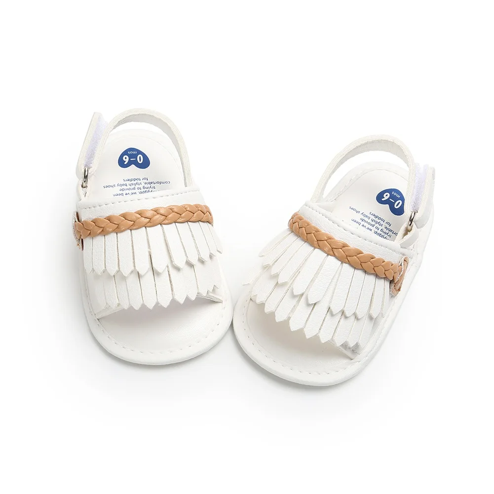 Летние сандалии для новорожденных девочек; противоскользящая обувь для малышей; мягкая подошва; новорожденный препакер; обувь для кроватки - Цвет: as pic