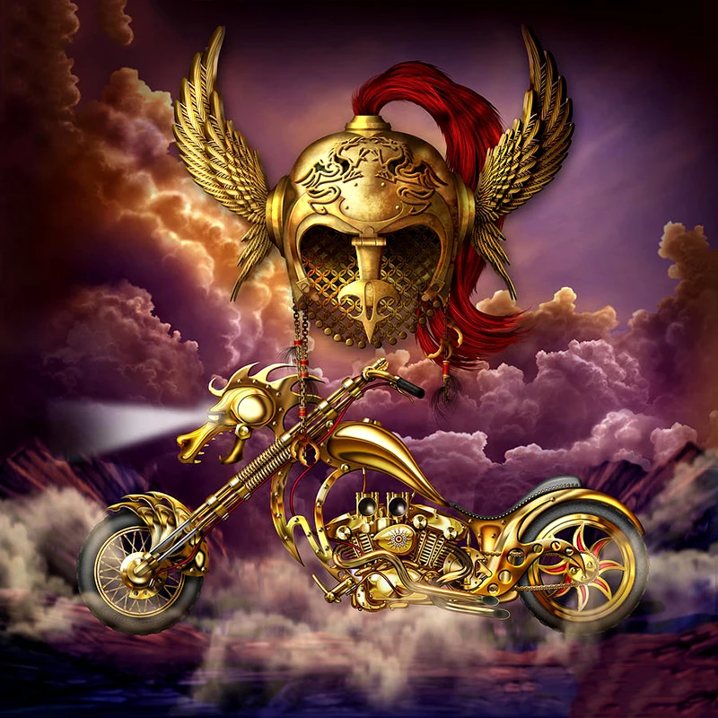 

Full Square/Round Drill 5D DIY Diamond Painting "Skull motorcycle" 3D Embroidery Cross Stitch Mosaic Home Decor Gift