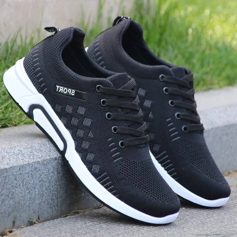 

New 2019 Men Casual Sports Shoes Summer Breathable Air Damping Lightweight Comfortable Outdoor Sneakers Male Mesh Adult Shoes