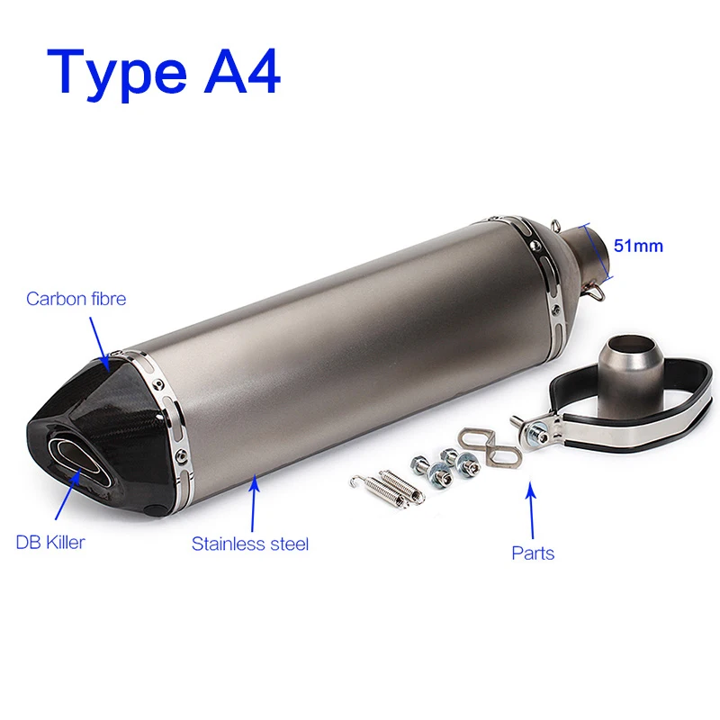 

Universal 570mm Motorcycle akrapovic exhaust muffler pipe escape moto with DB killer For er6n cbr650f tmax530 500 mt03 s1000r