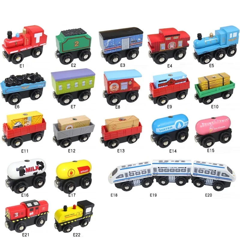 Train magnétique en bois pour enfants jouet de Train James Anime Locomotive voiture jouets Train sur rail en bois véhicules ferroviaires cadeaux d'anniversaire pour enfants