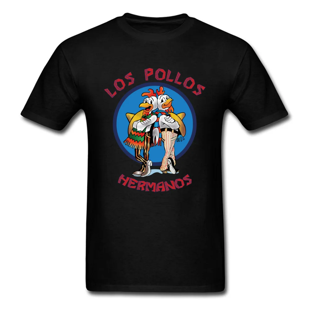 GiftDesign Short Sleeve Tops & Tees VALENTINE DAY Faddish Crewneck Pure Cotton T-Shirt Student Top T-shirts Los Pollos Hermanos  Los Pollos Hermanos black