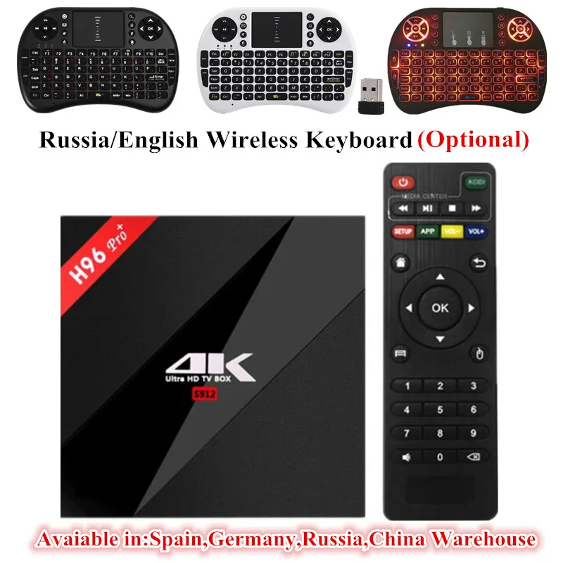 

H96 PRO + Plus Android 7.1 Smart Set Top Box Amlogic S912 3G/32G 2.4G/5.8GHz Wifi Octa Core Android 7.1 OS Bluetooth Media Playe