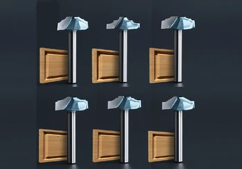 

Set of 6Pcs Trimmer CNC Engraving Router Bit Woodworking Mill Cabinet Door Sheet Patterns Chamfer Carving Tools
