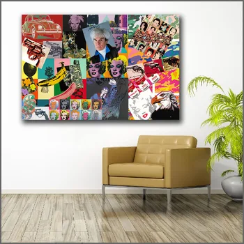 

Large Printing andy warhol-Portfolio of Works art Wall Art Picture Home Decor Living Room Modern Canvas Print No Frame Paintings