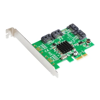 

PCI Eexpress card PCI-e 4 Ports SATA III 6g 2.0 x1 controller card Marvell 88SE9215 Non-Raid with Low Profile Bracket