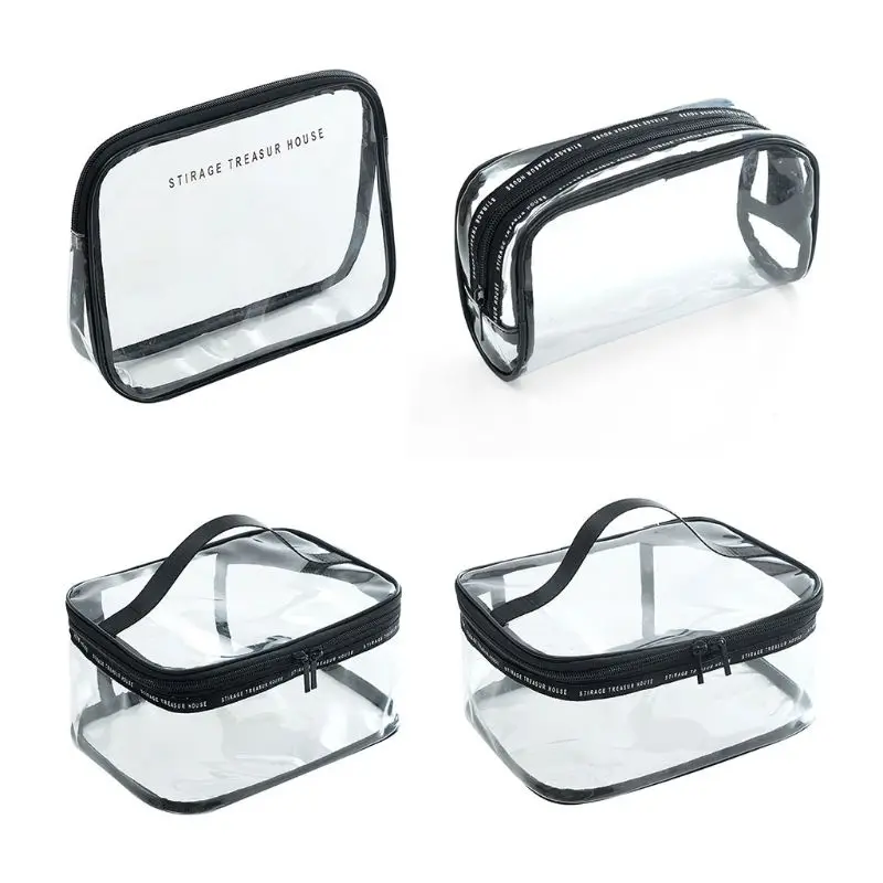 

Clear Transparent PVC Travel Makeup Bag Cosmetic Toiletry Zip Cosmetic Wash Bags Pouch