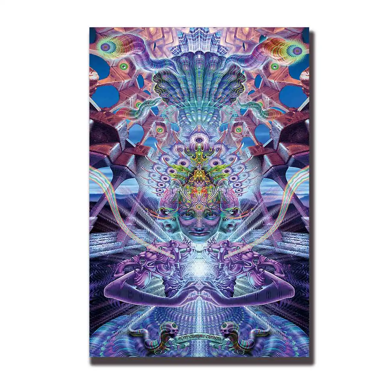 

Art Poster Psychedelic Trippy Abstract wall canvas Print 14x2112x18 24x36 27x40pictures room