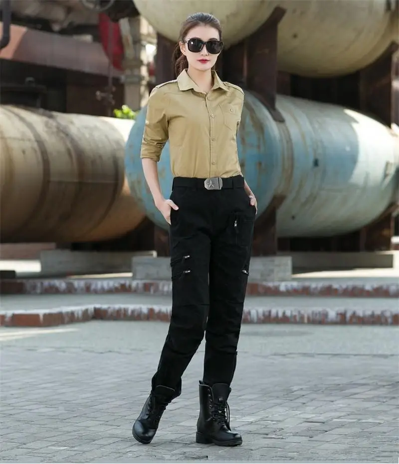 

Freedom Knight Women Military Cargo Pants Female Soldier Training Dance Spring Autumn Outdoors Black Green Casual Trousers