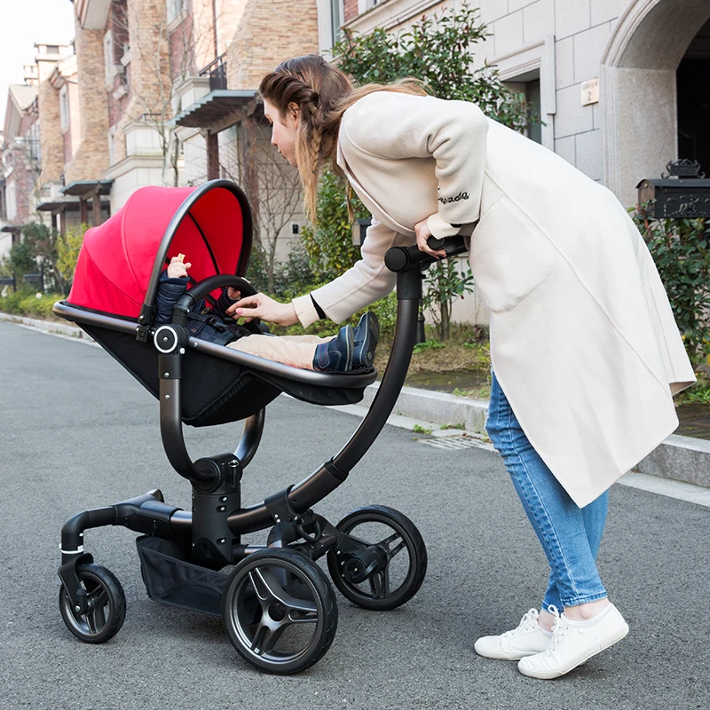 

Luxury and High Landscape Baby Stroller Can Sit Lie Foldable Pram Two-way Shock Absorbers Baby Carriage with Safety Car Seat