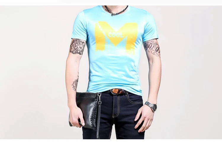 Aolamegs T Shirt Men Letter Thin Men's Tee Shirts O-neck T Shirt Plus Size Fashion Casual High Quality Slim Tees Clothing Summer (12)