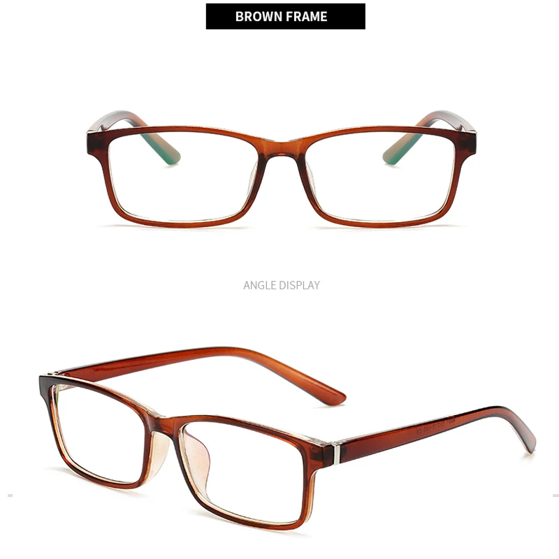 Новые цветочные очки, популярные компьютерные очки, оправа для женщин и мужчин, защита от синего излучения, квадратная оправа для близорукости, очки - Цвет оправы: brown