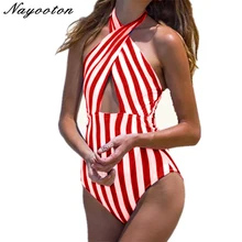 Полосатый купальник, сдельный женский купальник, сексуальный купальник, купальный костюм пуш-ап, монокини, купальные костюмы, maillot de bain femme
